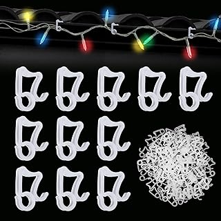 LOPOTIN Pack of 120 Gutter Hooks for Fairy Lights Gutter Hooks Gutter Holder Hooks Gutter Fairy Lights Clips Gutter Light Hook Attachment for Outdoor String Lights Christmas Lighting