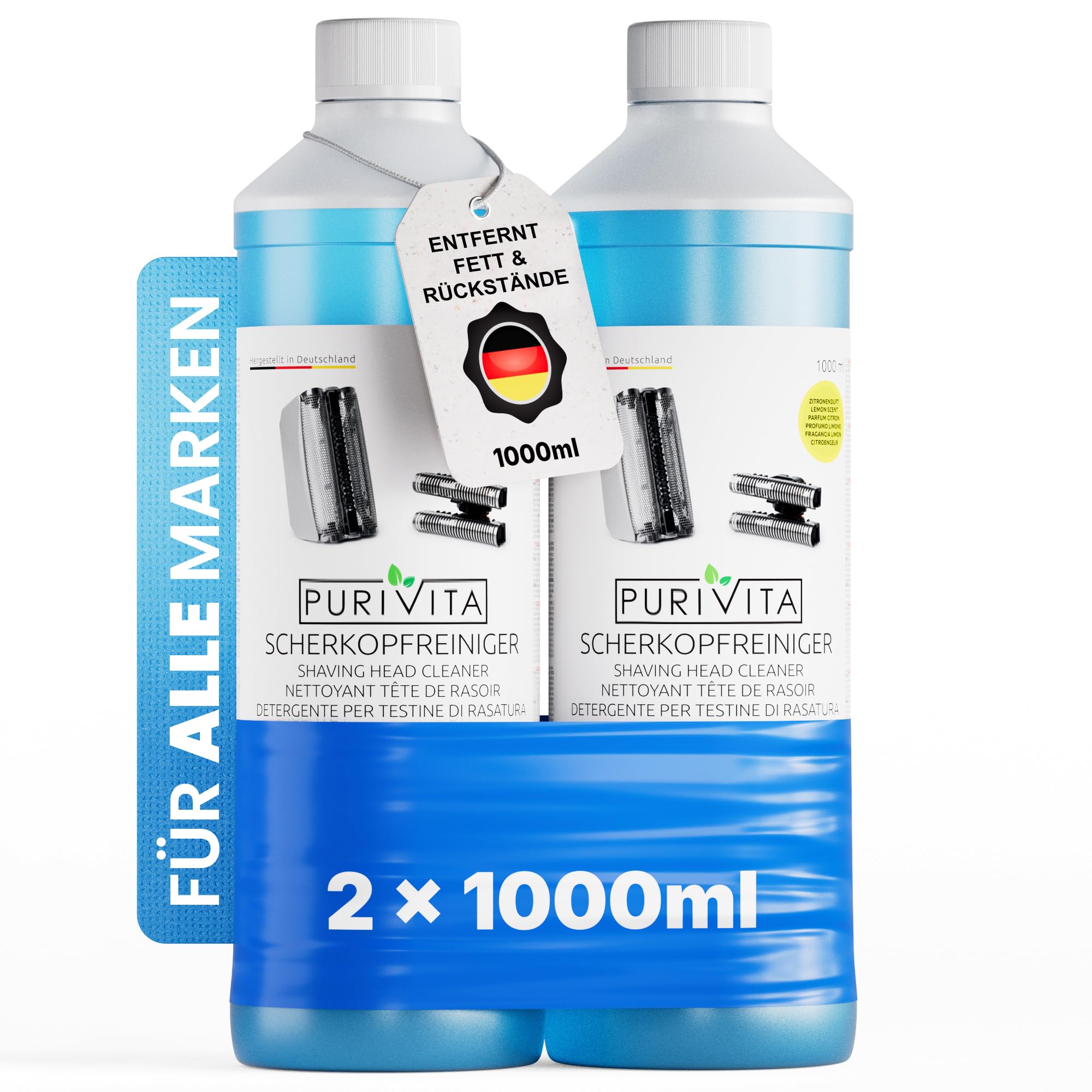 PURIVITA® Scherkopfreiniger Nachfüllflüssigkeit für Rasierer 2000 ml