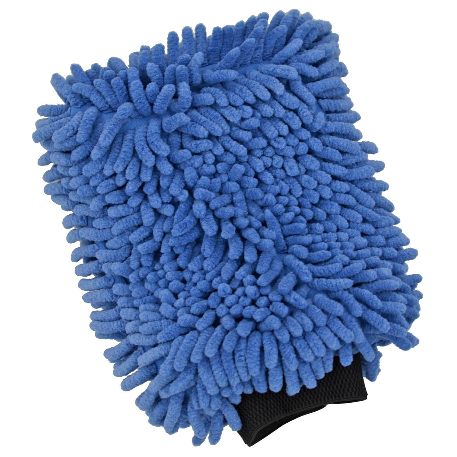 Microfibre Noodle Car Wash Mitt Ultra Soft Car Cleaning Glove Blue