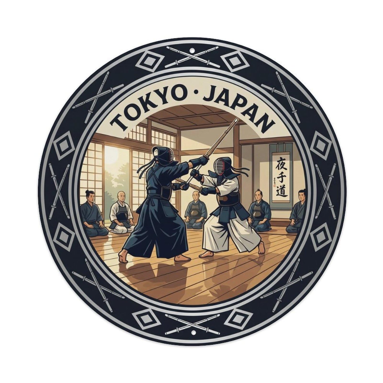 Tokyo Kendo Dojo Practice Japanese Heritage Old Town Metal Tin Sign