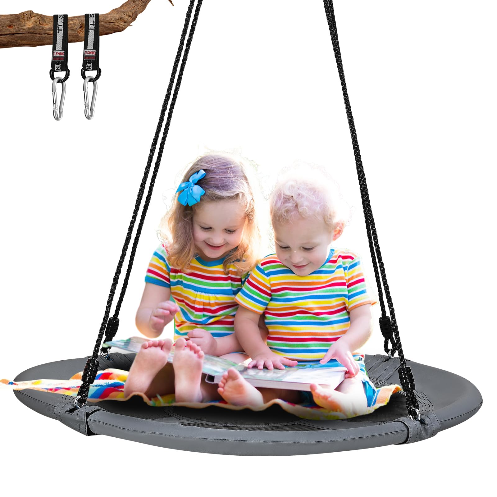 Columpio redondo infantil de 120 cm, capacidad de carga de 120 kg, se puede