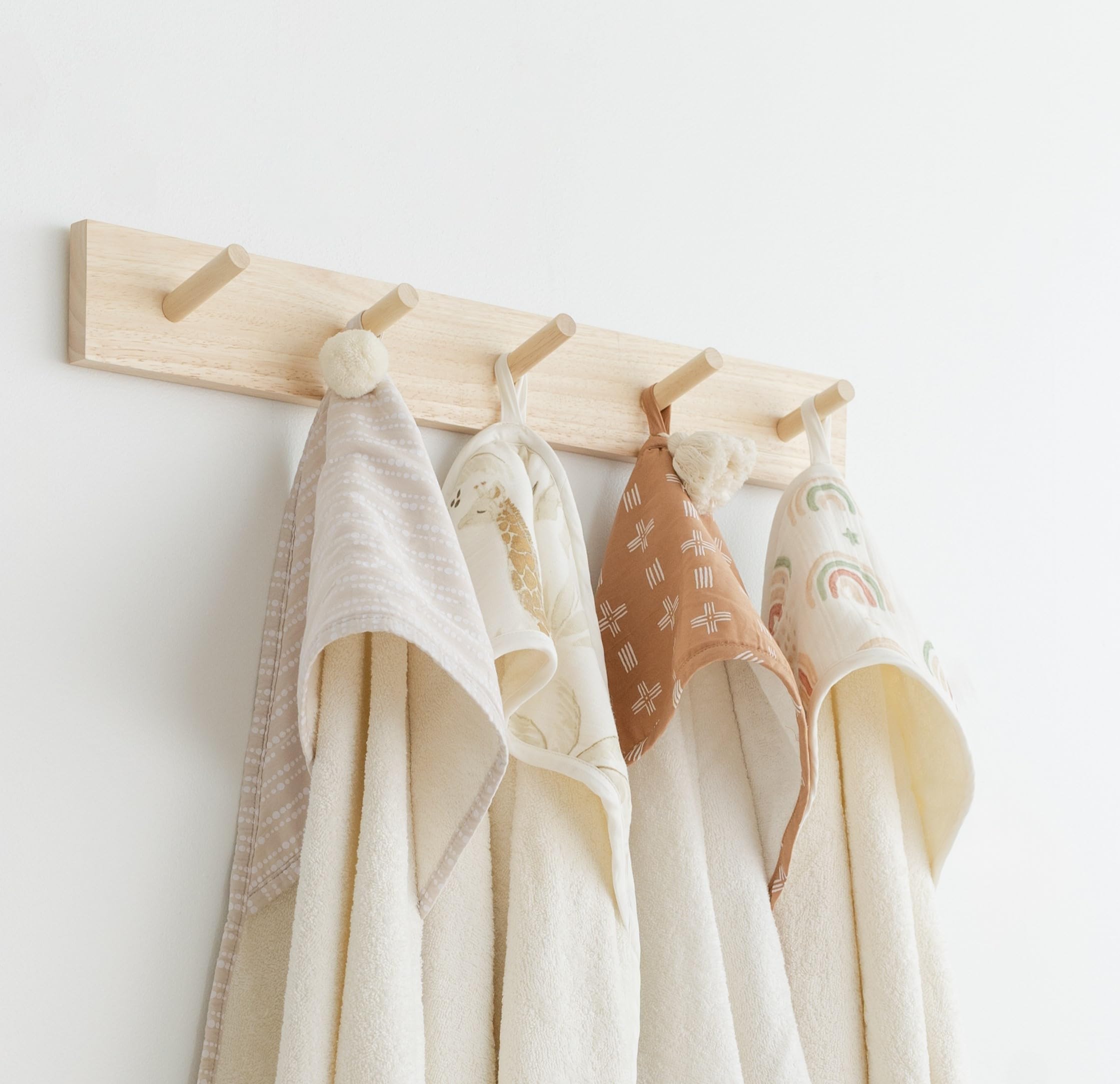 Crane Baby Toalla con Capucha para bebé para niños y niñas, Color Crema y Beige, 76 cm de Ancho x 76 cm de Alto