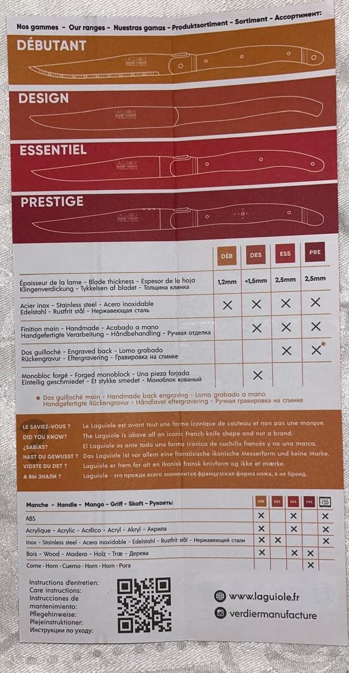 CKS Laguoile Set of 6 Steak Knives In Block Ivory Range K50W 706BBP