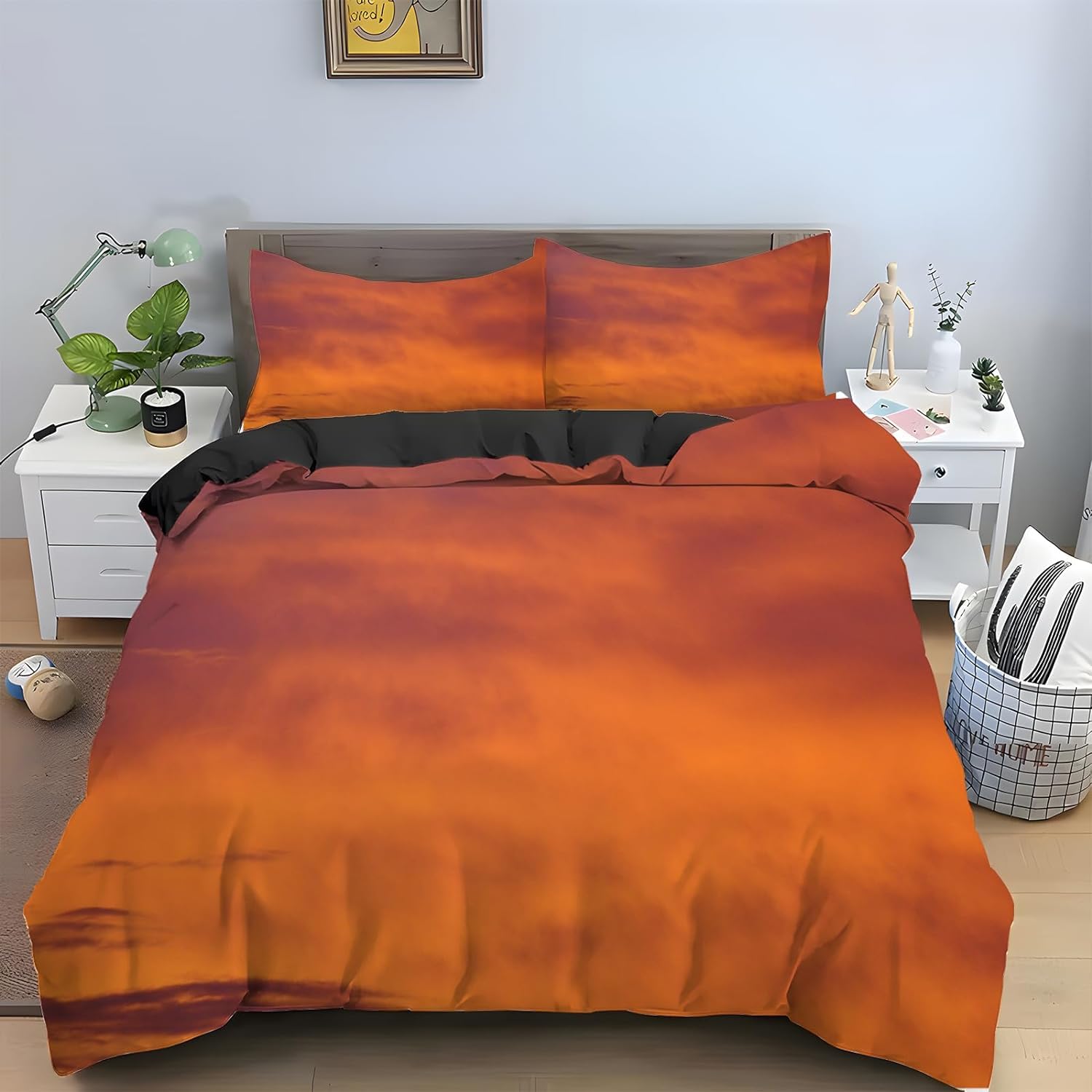 LLSZAHD Housse De Couette 200x200 Feuilles Tropicales Blanches Parure De Lit Adulte Avec Fermeture éClair, Parure Housse Couette Imprimé En Microfibre Avec 2 Taie D'oreiller 65x65cm