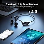 Bone Conduction Headphones Wireless Bluetooth 6.0, IPX7 Waterproof Open Ear Headphones with USB-C Charging, 18Hrs Playtime, Lightweight Sports Earphones for Running, Gym, Ski, Cycling