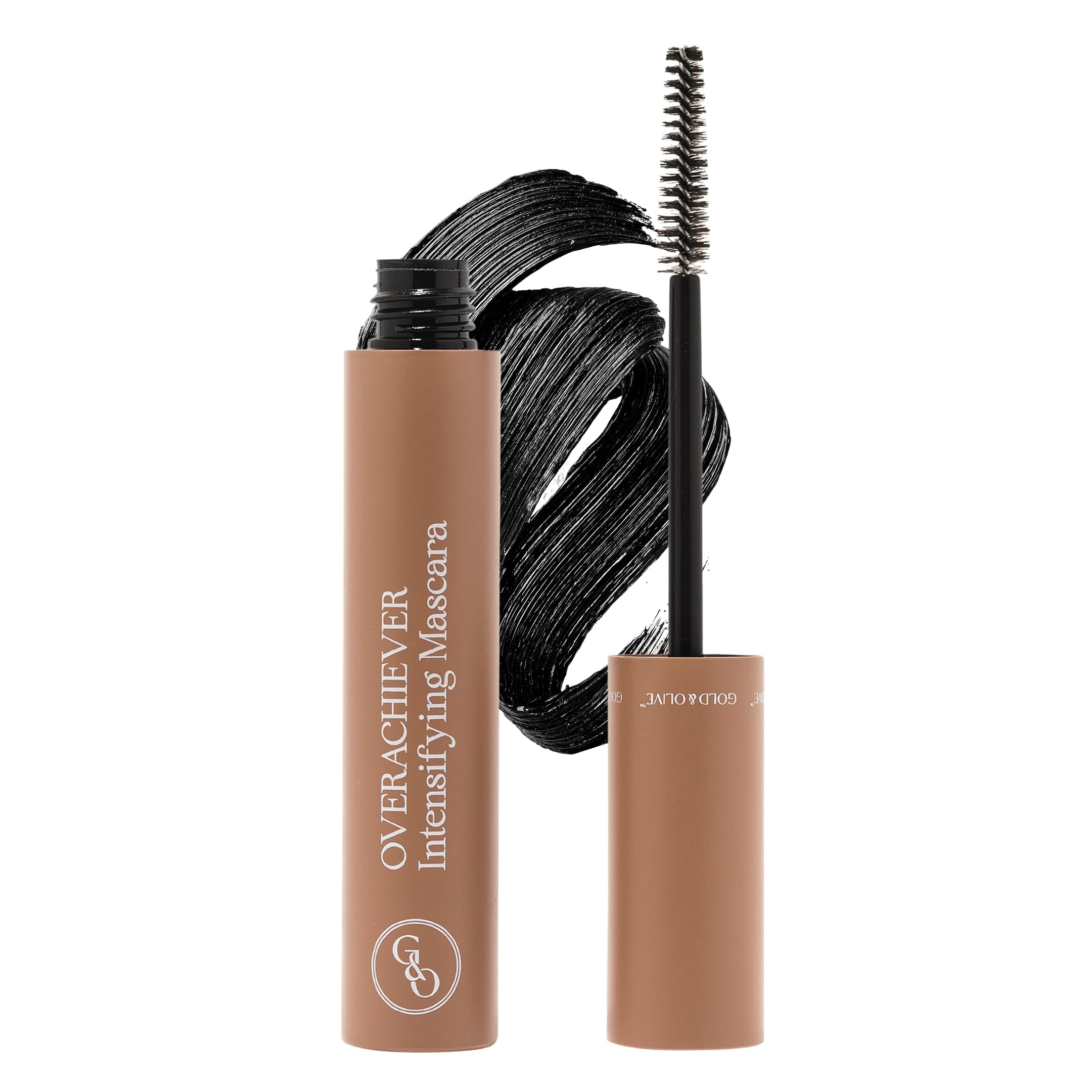 Gold & Olive The Overachiever Intensifying Waterproof Mascara – Curling, Lifting, Long Lasting, Volumizing, Flake-Free, Sweat & Tear Proof, Buildable, Lengthening, for Asian Eyes & Monolids