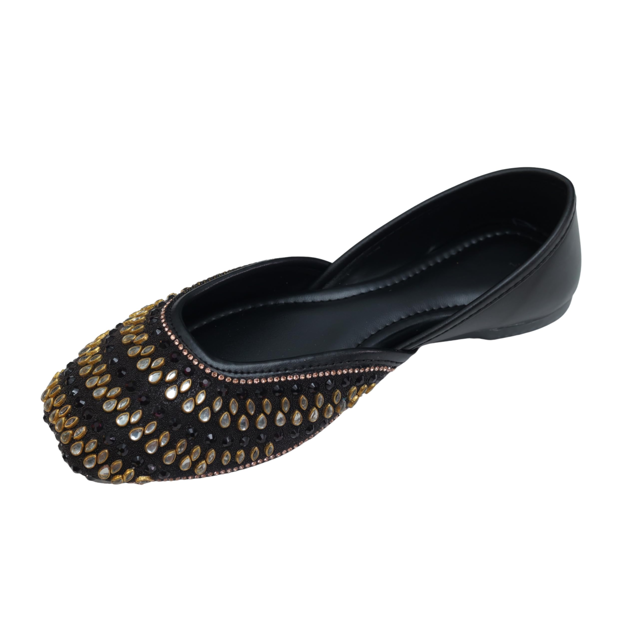 Women's Rhinestone-Embellished Mojari Jutti-image-12