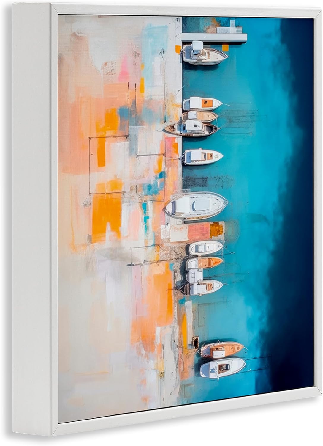 Stupell Industries Boat Harbor Aerial View Framed Giclee Art Design by Irena Orlov