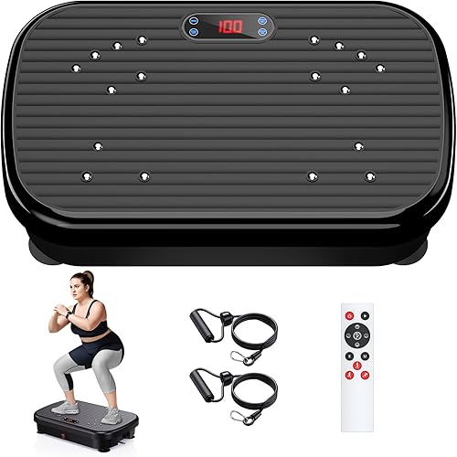 Vibration Plate Exercise Machine Weight Loss, Whole Body Vibration Plate for Lymphatic Drainage, 180 Adjustable Speeds Vibrating Plate Fitness