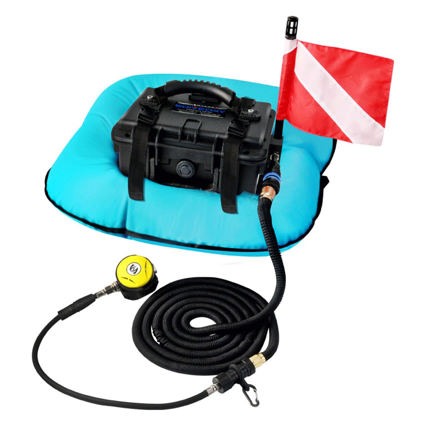 Ventilador de buceo recargable, respiración de buceo de 3/5,5 horas, tanque de buceo portátil, compresor de aire impermeable, para exploración submarina y pesca.,Green-40000mAh