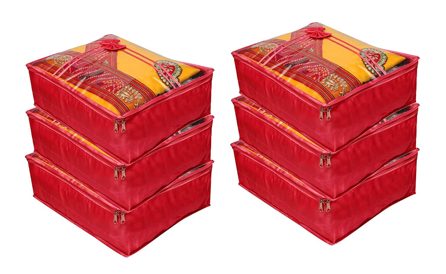 Porta Abiti In Raso Atorakushon: Set Da 6 Copri Sari E Camicette Con Finestra Trasparente – Organizer Da Viaggio Elegante E Regalo Perfetto