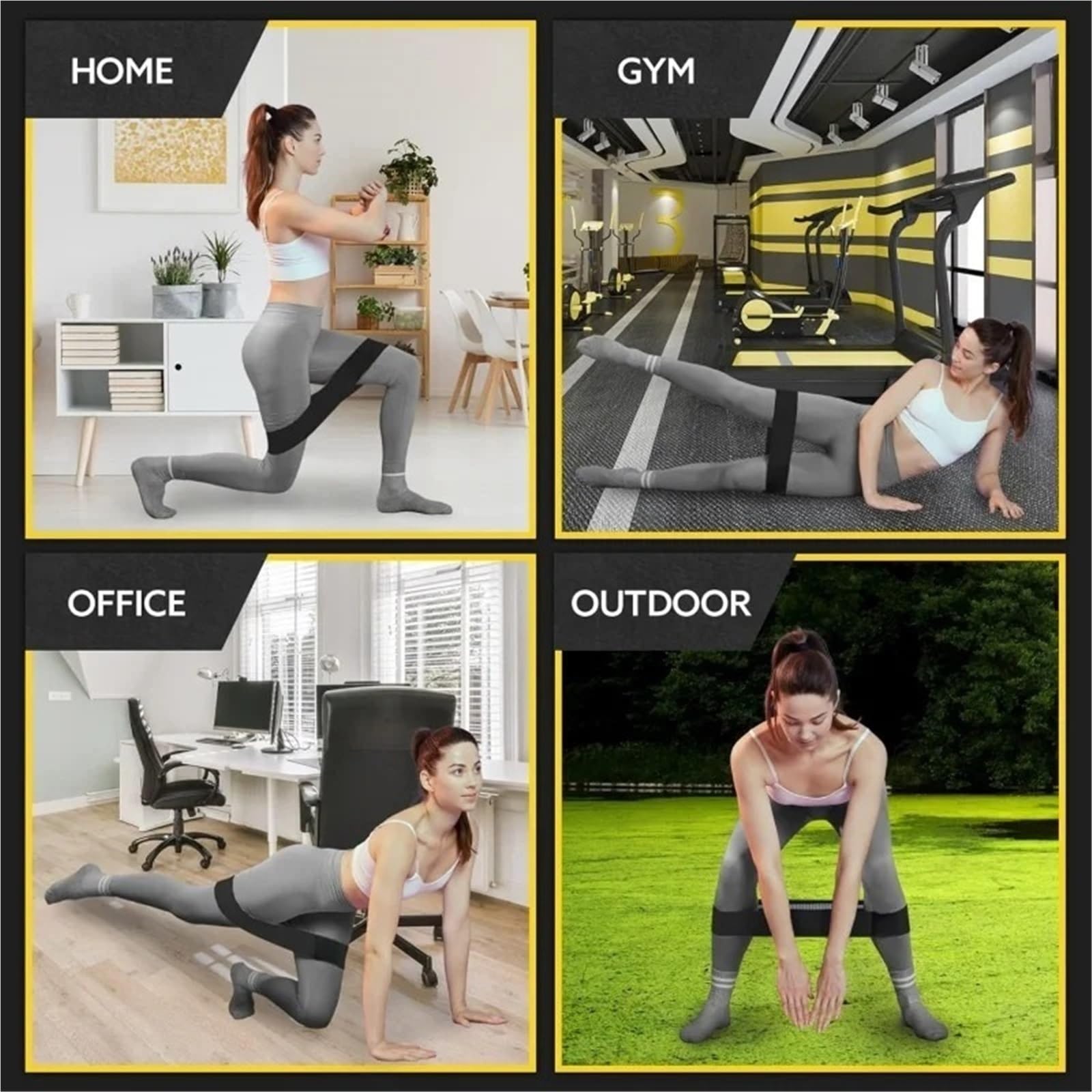 Bandes de Résistance en Tissu Lot de 3 Bandes élastiques résistance for Le Yoga et la Gym