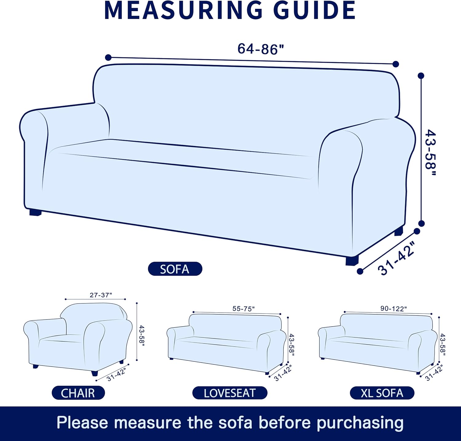 subrtex Stretch Sofa Slipcover 1 Piece Sofa Covers for 3 Cushion Couch Washable 3 Seater Sofa Slipcovers for Living Room(Brick,Large) : Home & Kitchen