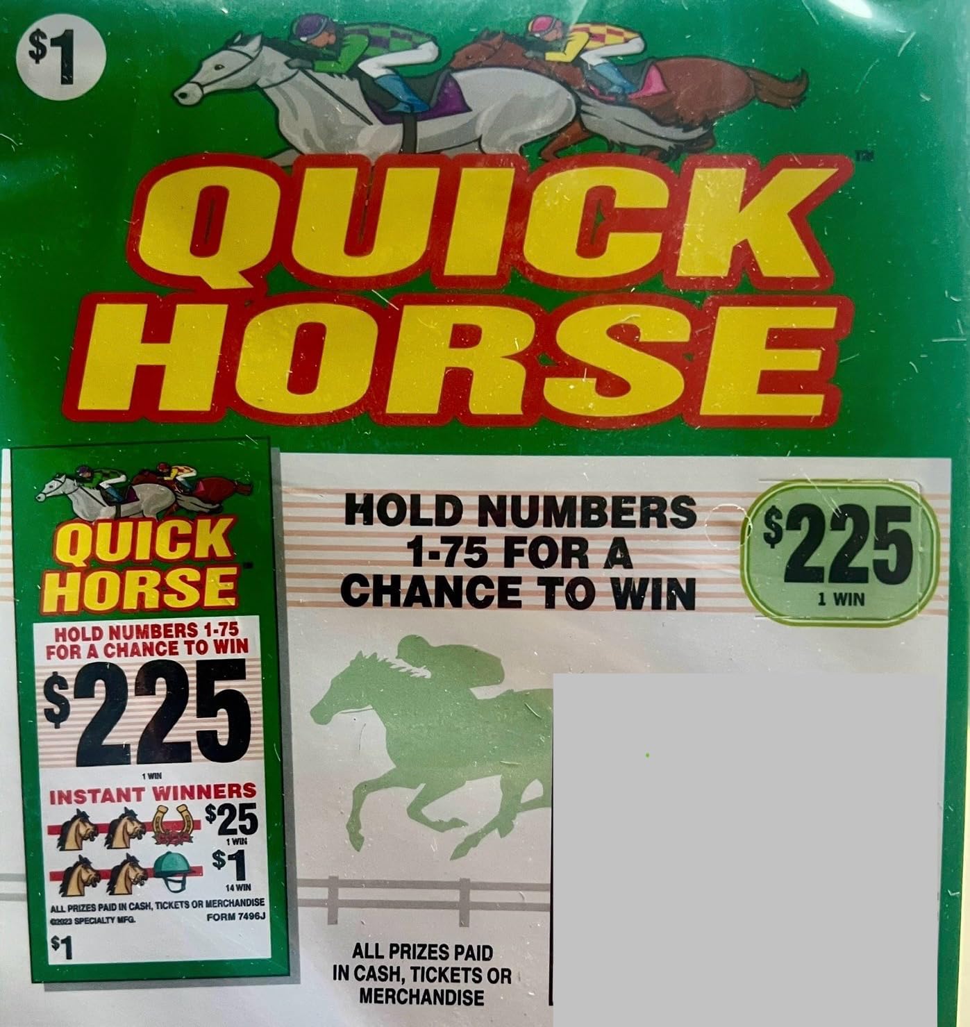 Generic Quick Horse Race $225 405 Tickets $141 Profit