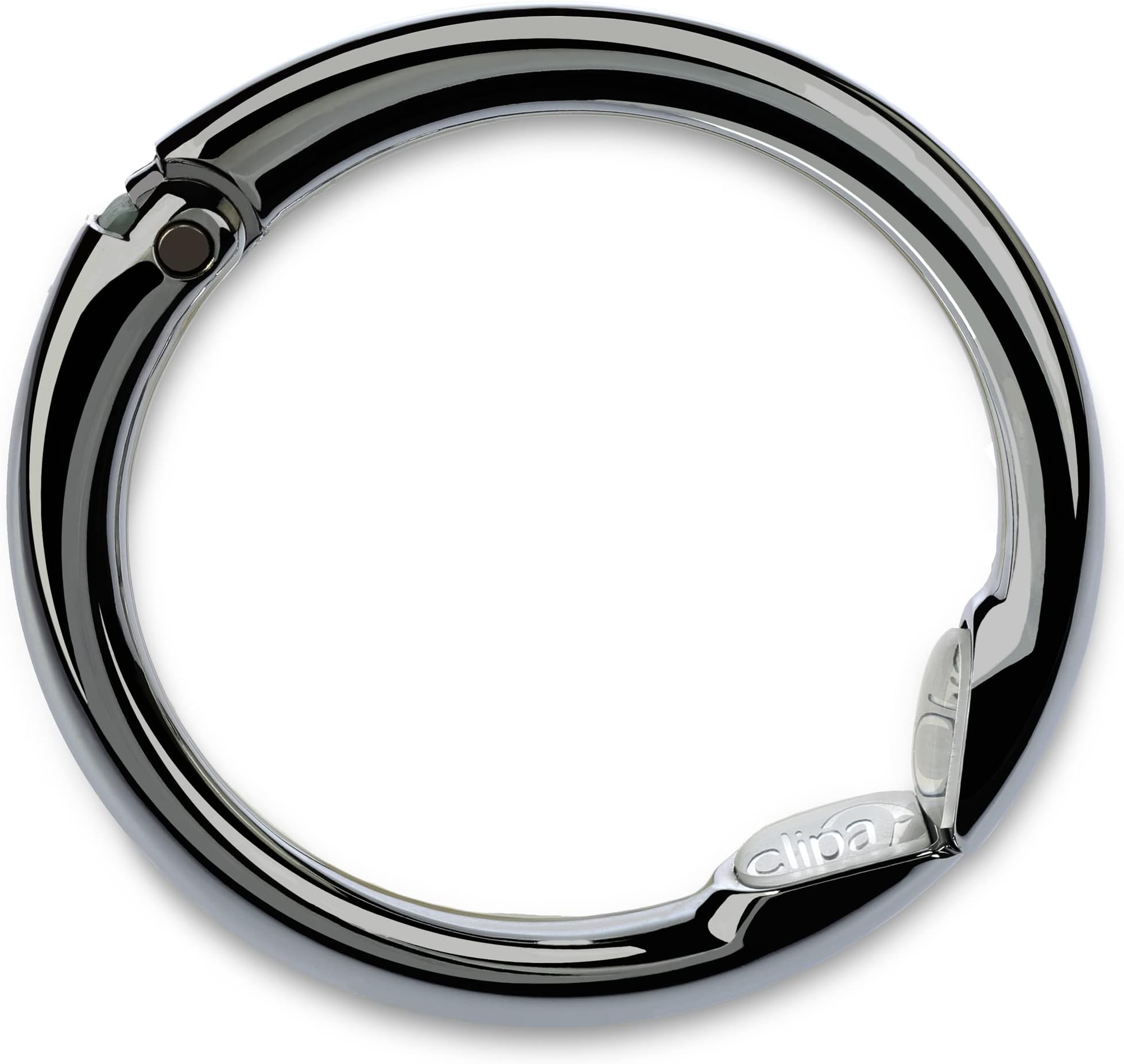 Clipa Purse Hanger – Polished Hematite PVD - The Ring that Opens into a Hook and Hangs in Just 10 mm of Space, Holds 15 kg, 3 yr. Warranty