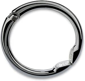 Clipa Handbag Hanger - Polished Hematite PVD - The Ring That Opens into a Hook and Hangs in Just 10 mm of Space, Holds 15 kg, 3 yr. Warranty