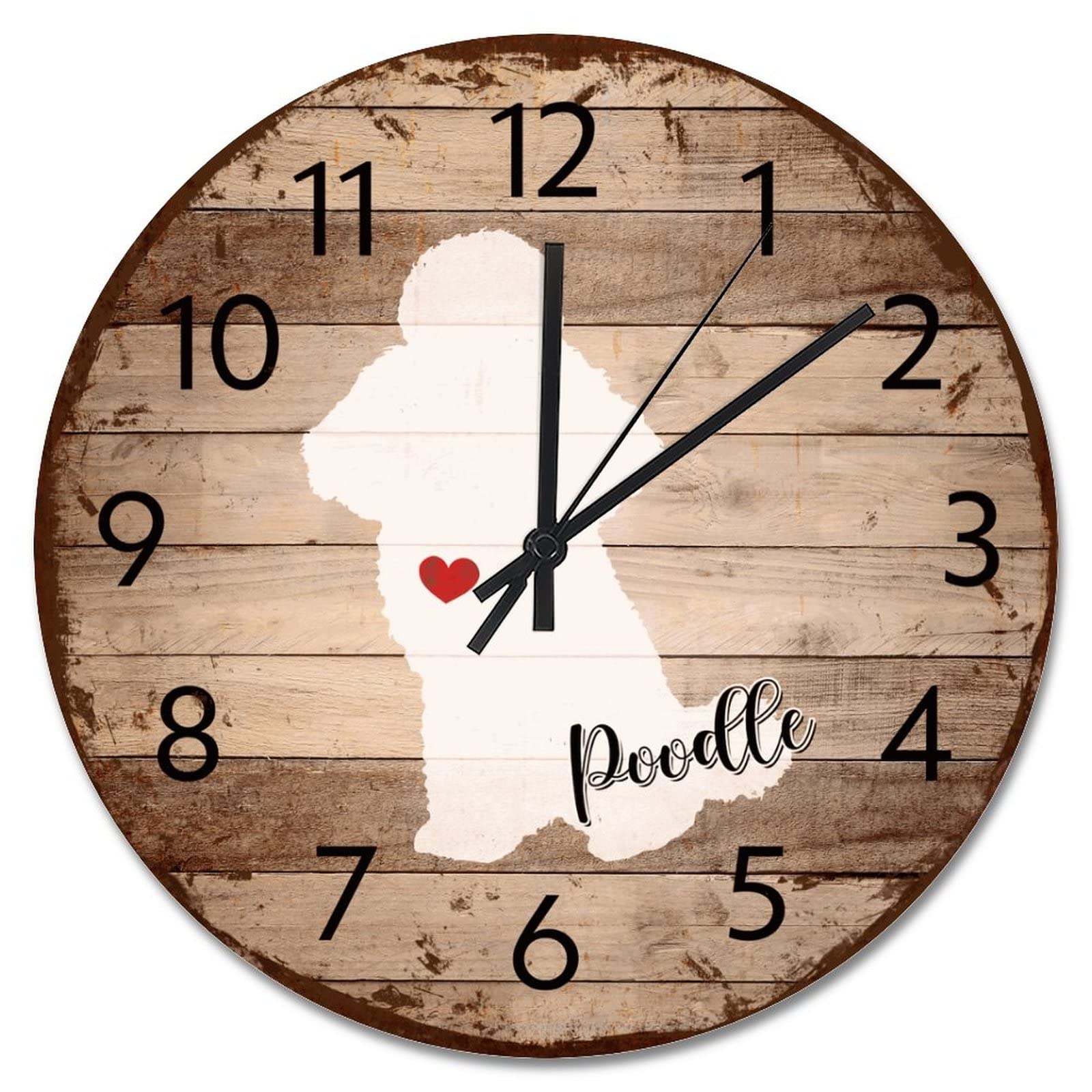Horloge murale caniche en bois pour une ambiance chalet rustique de ferme