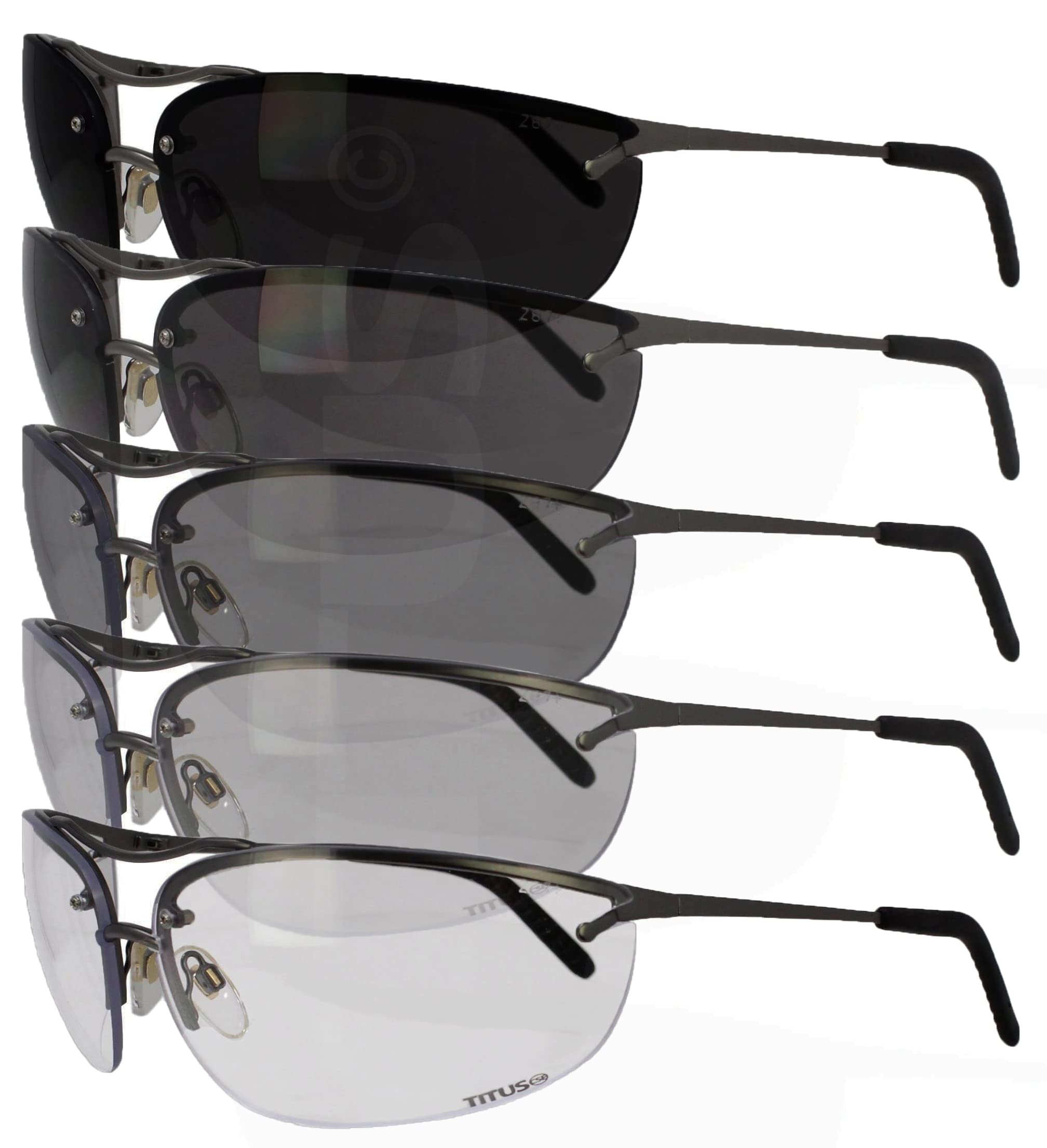 TITUS G99 Premium Wrap Around Metal Frame Z87+ Safety Glasses with  Integrated Side Shield