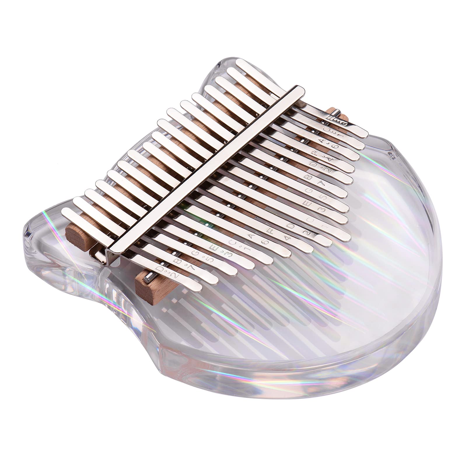 17 Keys Transparent Acrylic Thumb Piano Kalimba with Carry Case Tunin Hammer Stickers Cleanin Cloth Music Book
