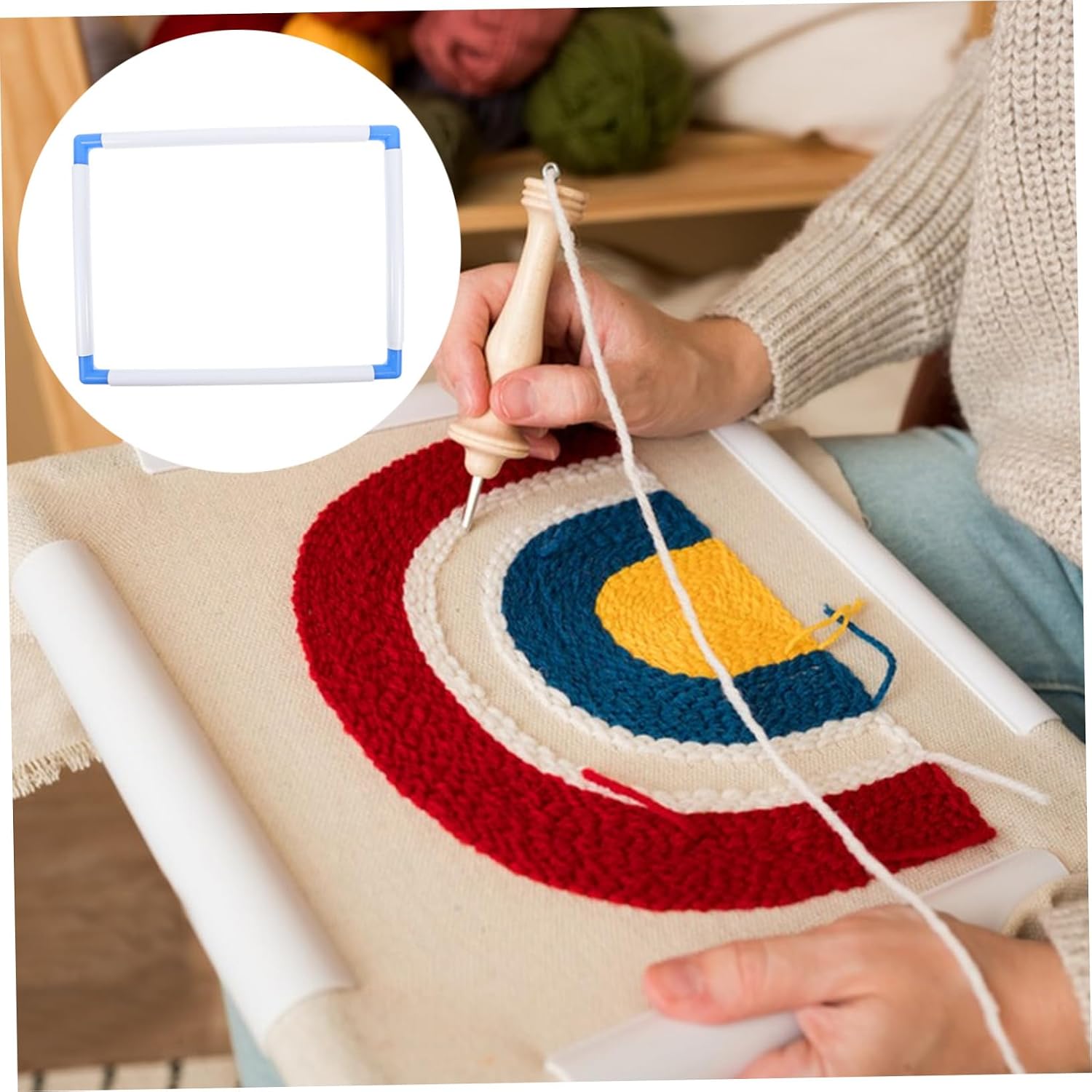 CIMAXIC 1pc Embroidery Frame Square Embroidery Hoop Cross Hoop Square Frame Small Embroidery Hoops Square Tool Plasitc Embroidery Clip Hoop Clamp Emborioery Tool Frames Ring Embroidered