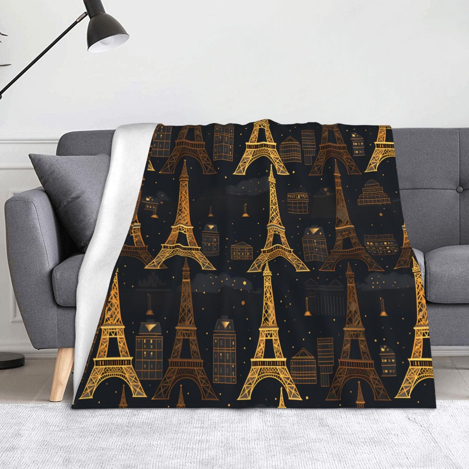 Couverture lit et chambre Paris 152x127 cm plaid doux
