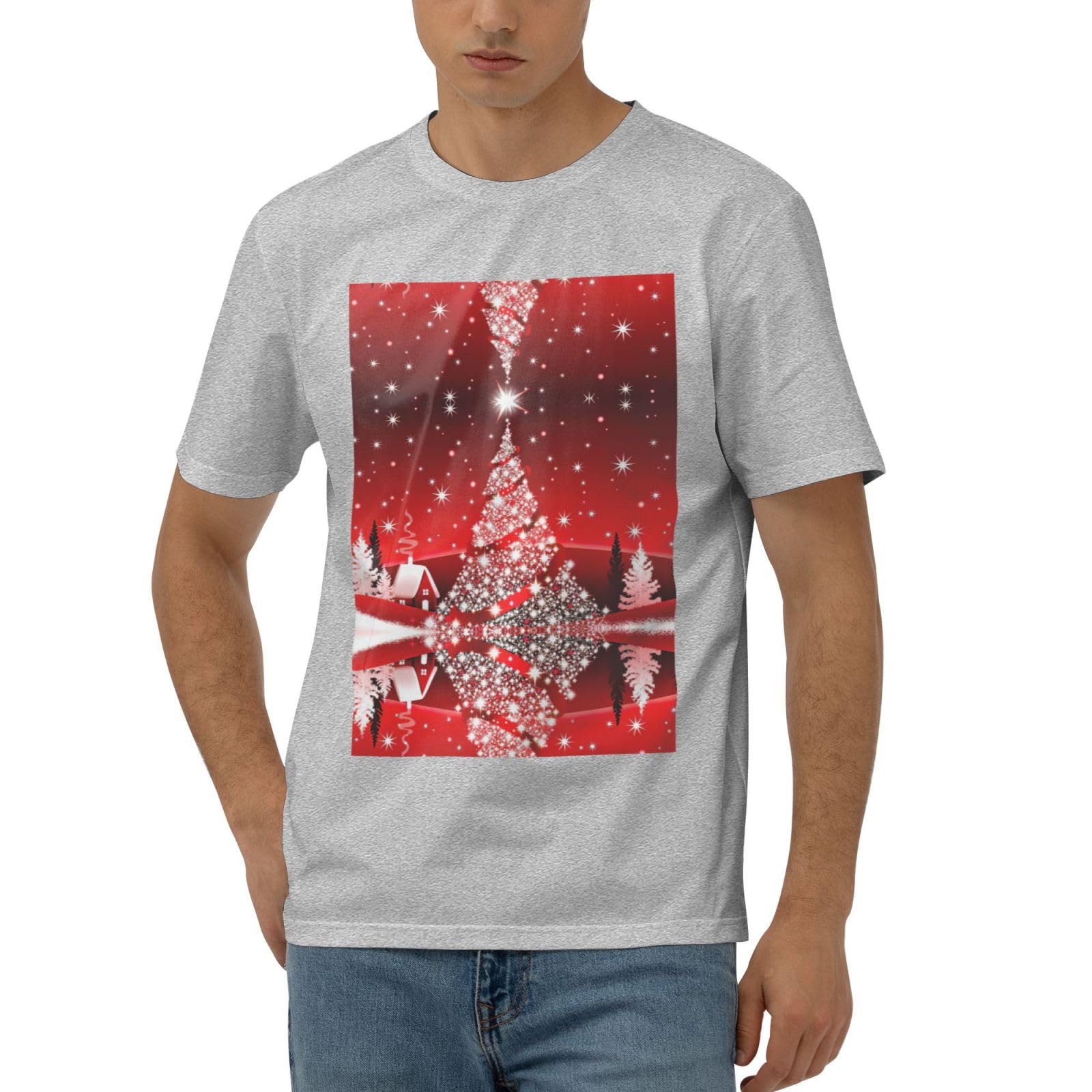 Christmas Tree T-shirt homme tissu extensible doux anti irritation pour le quotidien - 8