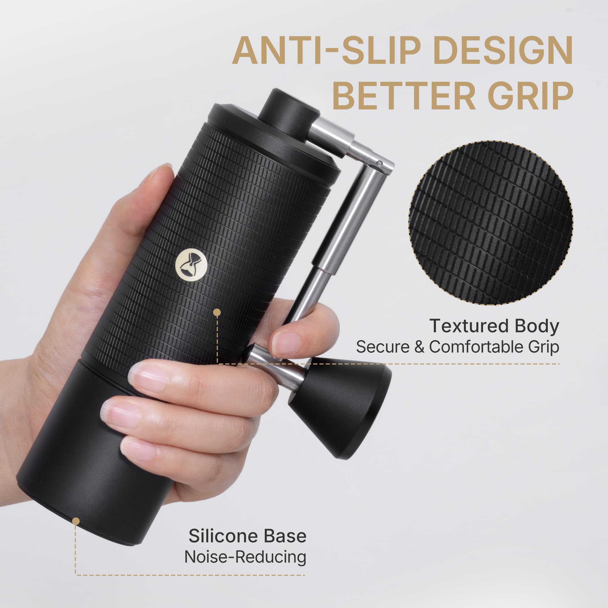 Timemore C5 ESP PRO Manual Coffee Grinder 50 Adjustable Settings, 42mm Stainless Steel Burr Hand Coffee Grinder with Fordable Handle, All Metal, for Espresso, French Press & Pour-over, 30g Capacity - 5