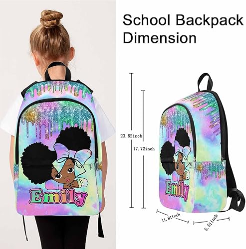 Miniatura 4 de Mochilas escolares unisex casuales personalizadas, mochila de corazón y unicornio, bolsas de bebé personalizadas para mamá, Multi07, talla única ,