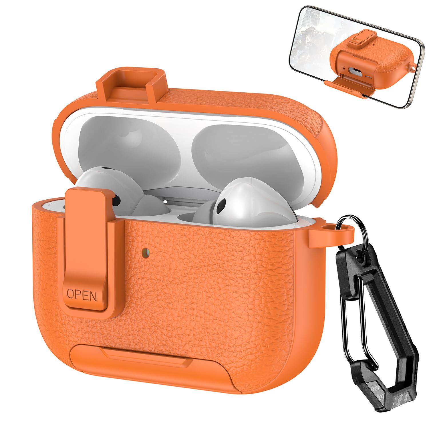 Hybrid Clear Case Cover for Apple Airpods Pro 3 (2025), Anti-Yellowing, Safety Lock, Phone Stand (Transparent Black with Lock) — Amazon image 15