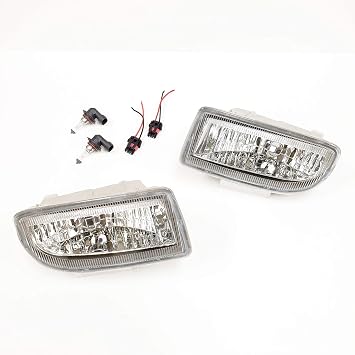 LEDIN Fog Lights Compatible For 1998-2007 Toyota Land Cruiser OE Style Clear Lens with Adapter Plugs, Bulb