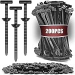 200Pcs Nylon Universal Cable Tie Buckle - Heavy Duty Self-Locking Push Pin Design with Button, UV Resistant Fasteners for Car Repair (Fender, Bumper, Trunk Liner), Wire Bundling, Home & Garage