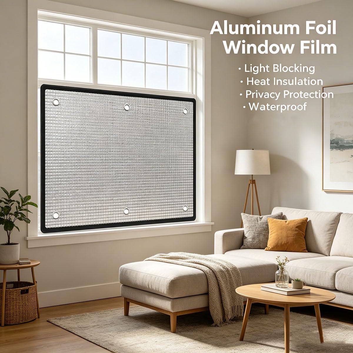 Film de Protection Solaire Anti Chaleur pour Fenetre, Film Aluminisé Réutilisable avec Ventouse, Panneau Réfléchissant Isolation Thermique, pour La Maison Cuisine Véranda Bureau(Gray,150x160 cm)