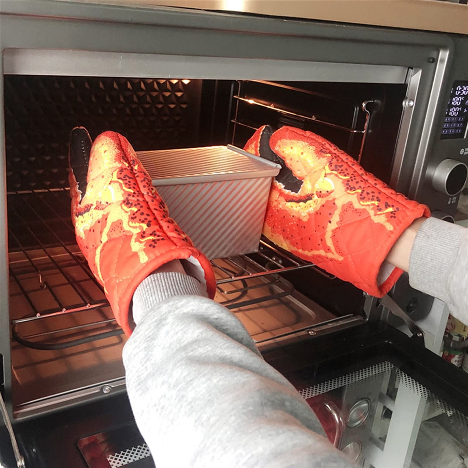 Gants de Cuisine en Coton épais, résistants à la Chaleur, for, Le Micro-Ondes, isolés, antidérapants(Fish Shape)