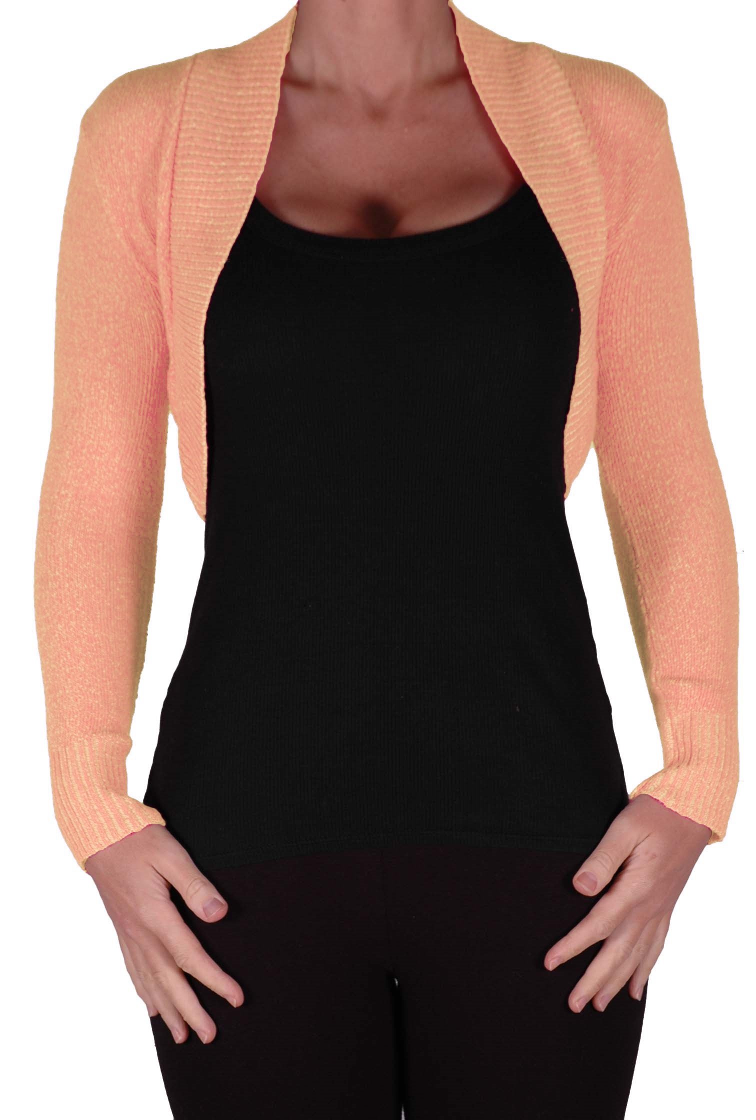Eye Catch Women's Peach Eyecatchknitwear - Lara Long Sleeve Knitted Bolero Shrug One Size