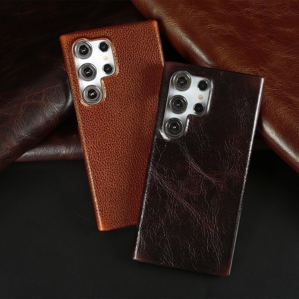 Étui en Cuir de Luxe pour Samsung Galaxy S25, S24 Ultra, S23, S22 Plus, S21 FE et S20 Plus : Coque arrière Verte, Compatible avec Le Samsung S21 FE.