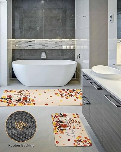 Miniatura 5 de Tapete de baño de gnomos de calabaza, antideslizante, de secado rápido y absorbente, tierra de diatomeas, fregadero, dormitorio, cocina, lavable,