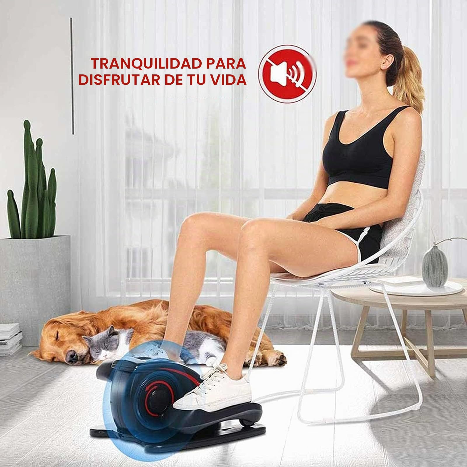 Entrenador De Máquina Elíptica Eléctrica, Ejercitador De Pedal para Bicicleta Debajo del Escritorio, Mini Bicicleta Estática para Pedder De Piernas Portátil con Monitor De Pantalla,Negro