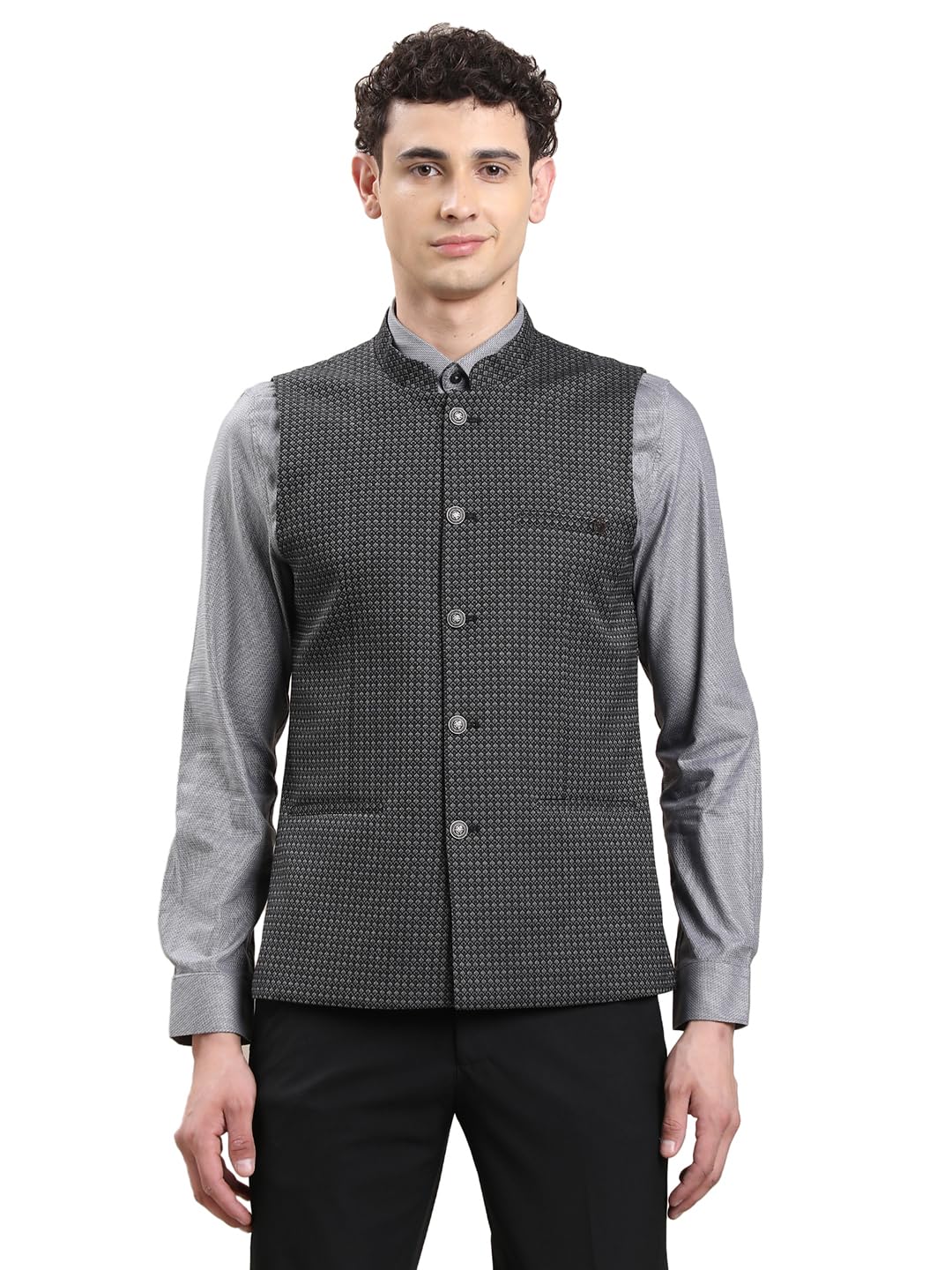 turtle Men Polyviscose Black Party Nehru Jacket-picture-29