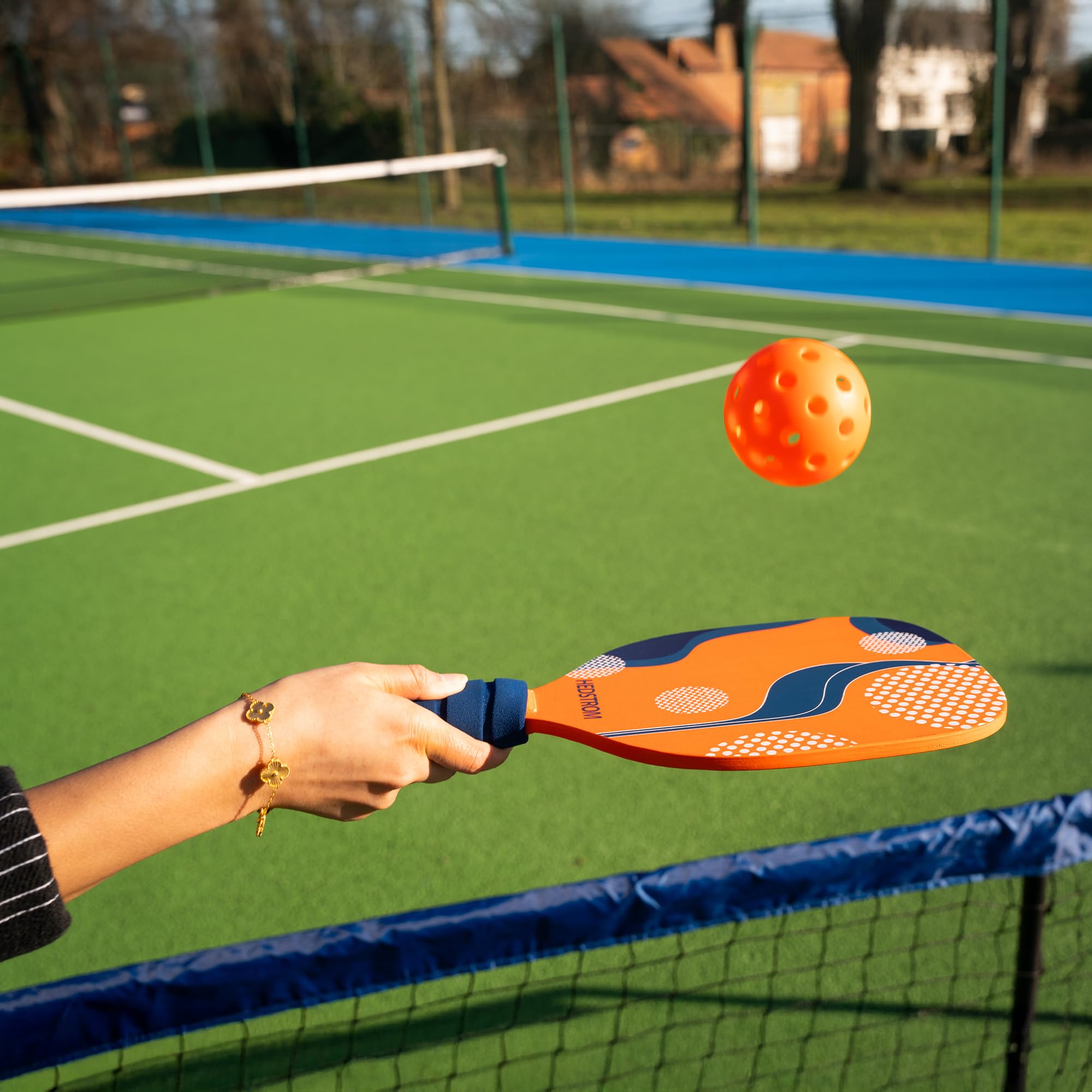 Hedstrom My First Pickleball-Paddel, komplettes Starter-Set, 2 Holzschläger, 2 Bälle und Netz, Kinder-Outdoor-Gartenspiele, ab 5 Jahren