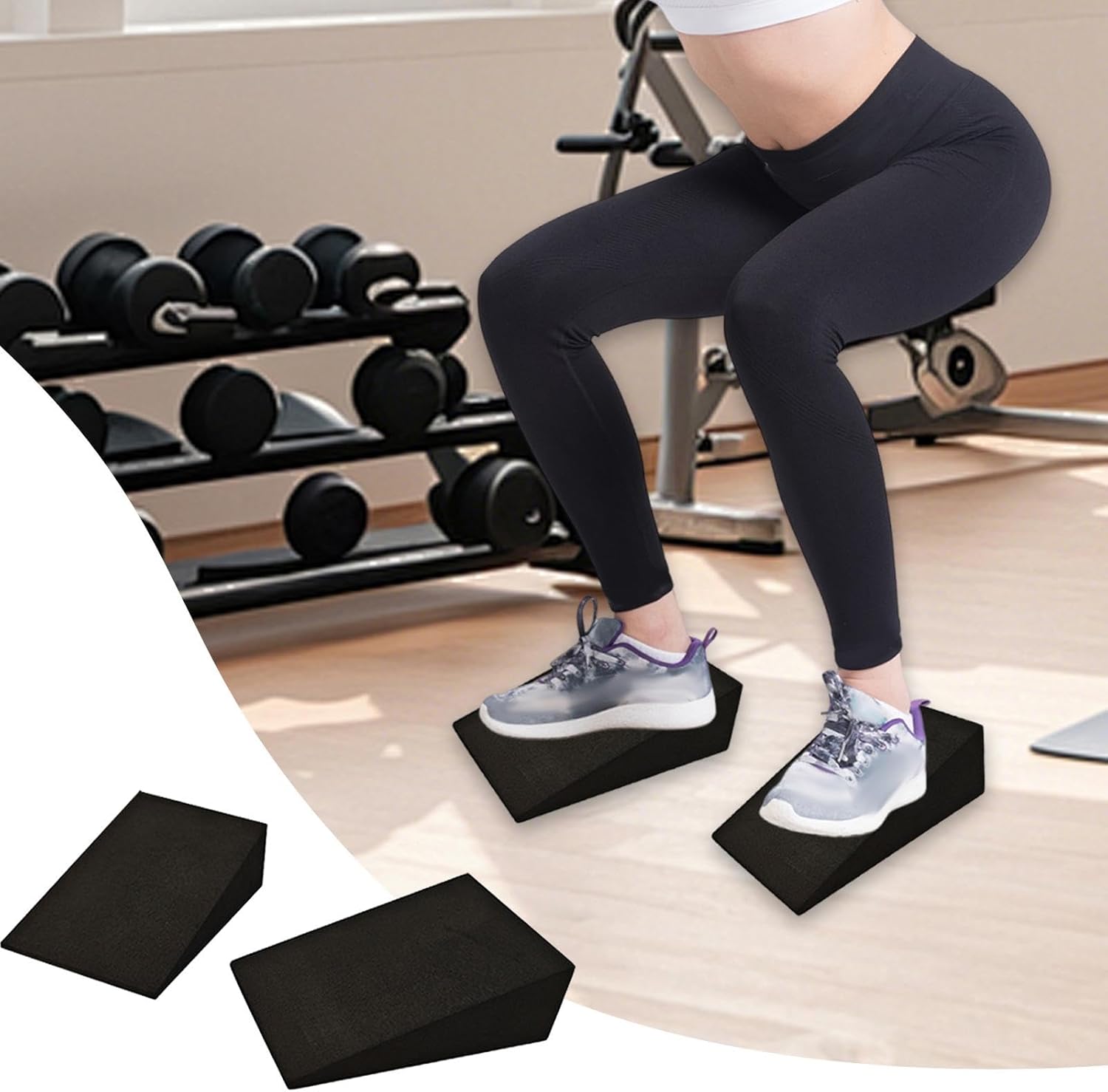 2 Pieces Squat Wedge Block EVA Foam Wedge for Fitness Home Gym Indoor Sports|Yoga Props|Sporting Goods