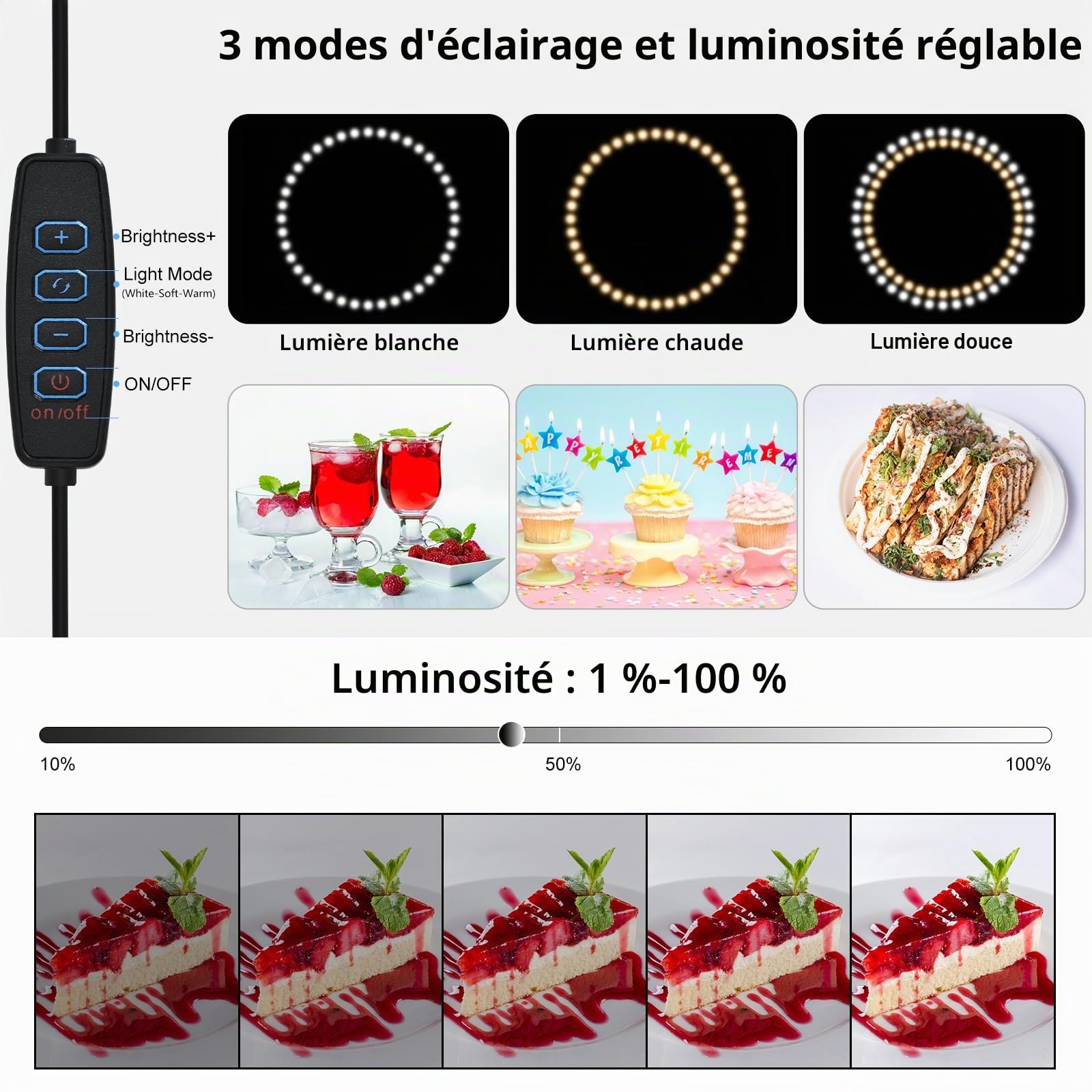 Studio Photo Portable 40cm Boîte à Lumière Lightbox avec 120pcs LED Éclairage & 6 PVC Fond pour Photographie Produit Bijoux/Cosmétique/Nourriture