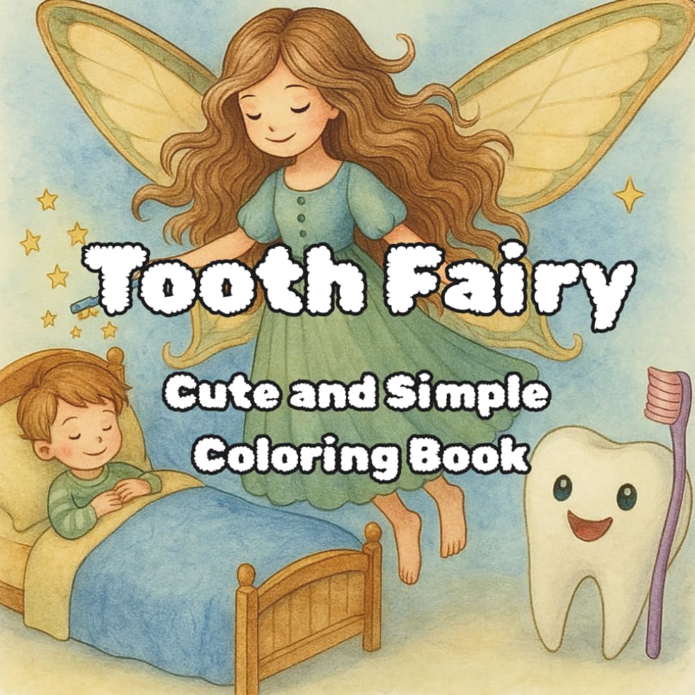 Tooth Fairy: Cute and simple coloring book