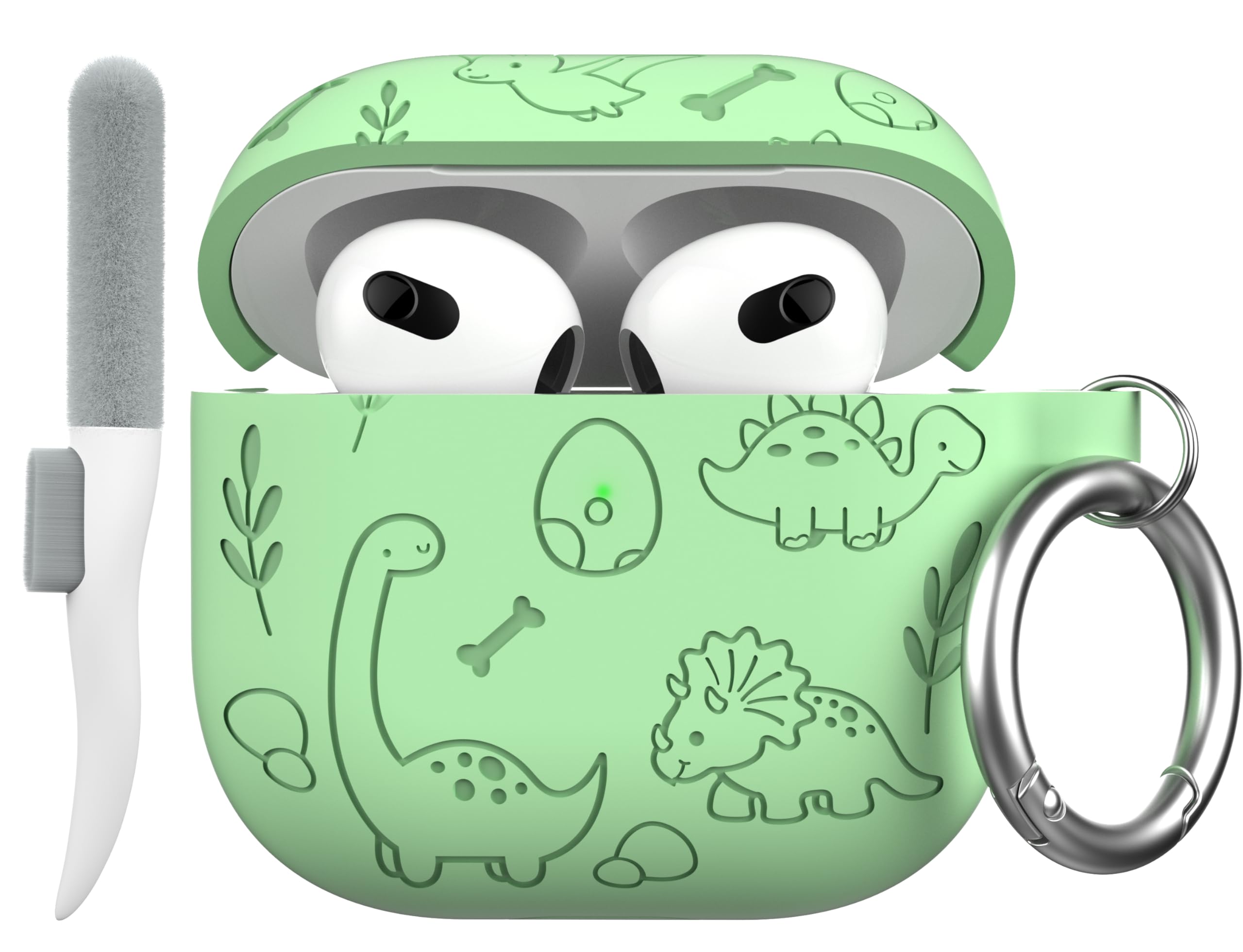 Maxjoy for AirPods 4 Case, Engraved Silicone Cute AirPod 4 Case for Women Men Protective iPod 4 Cover with Keychain Cleaning Kit for AirPod 4th