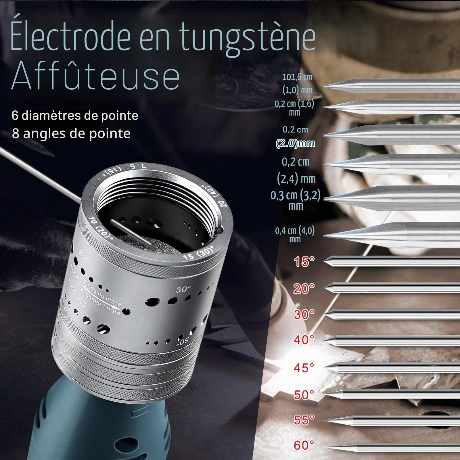 Postes à souder TIG, Meuleuse D'électrodes 180 W 6 Tailles, 8 Angles
