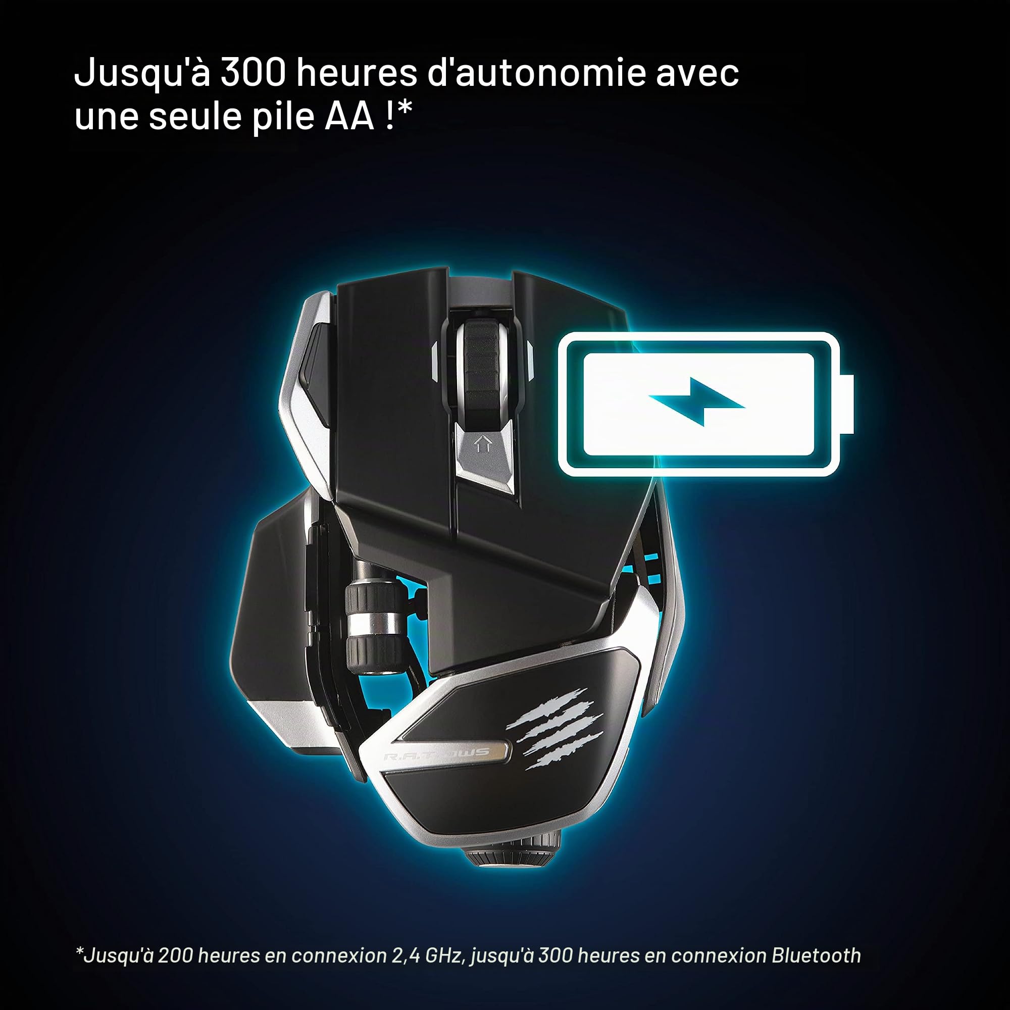 MAD CATZ MR07DHINBL000-0 Souris de Jeu Bluetooth Optique Ergonomique Noir