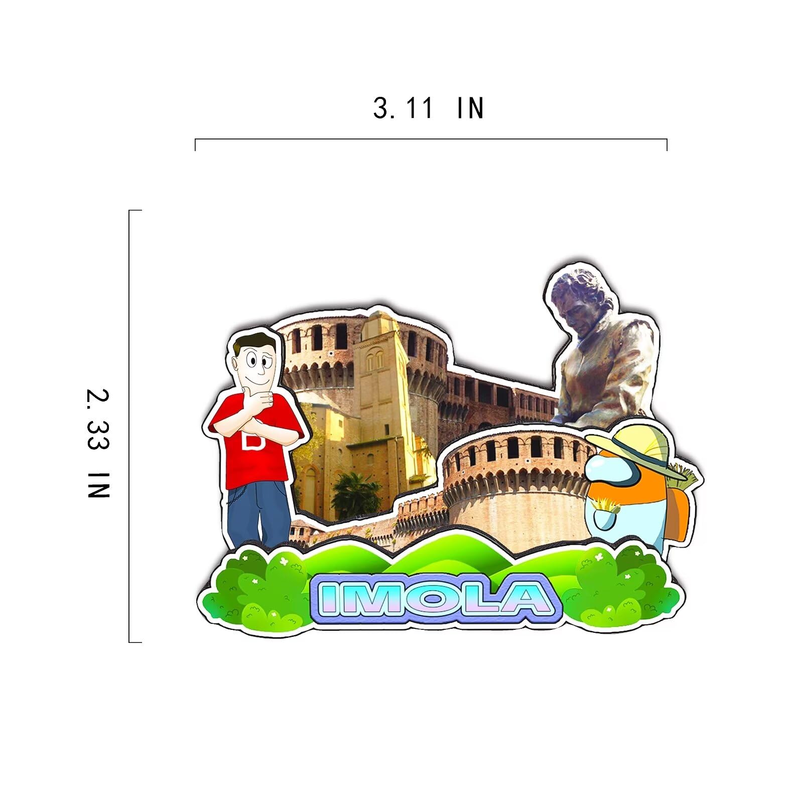 Orlaybar Santa California Kühlschrankmagnet – 3D, Handgefertigt, Aus MDF, Ca. 40 G