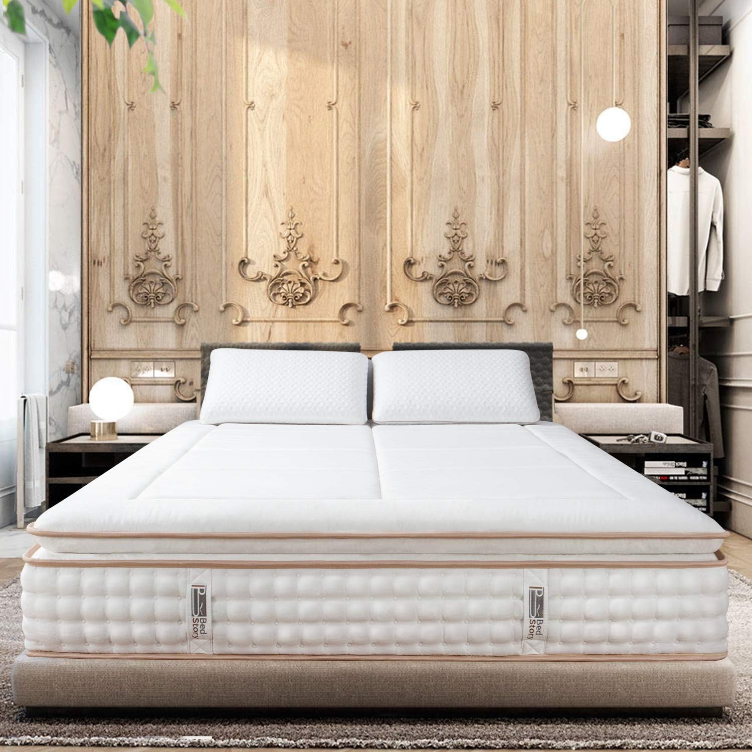 BedStory 12 Inch King Mattress, Luxury Hybrid Mattress with