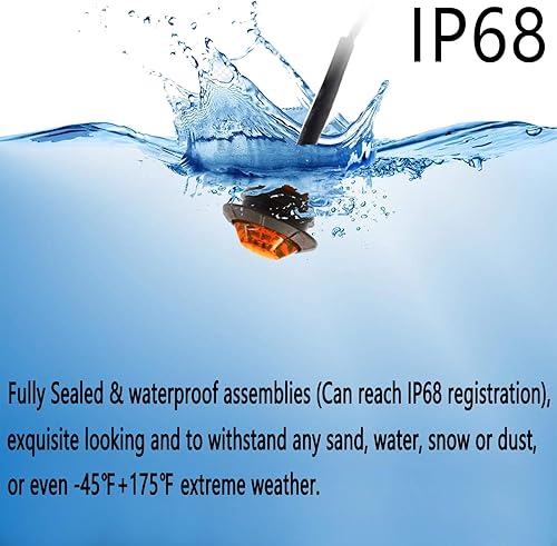 Vista 7 de KEING Paquete de 10 luces LED redondas de 3/4 pulgadas, color rojo, indicador, luz indicadora lateral para camión, remolque, caravana, cabina