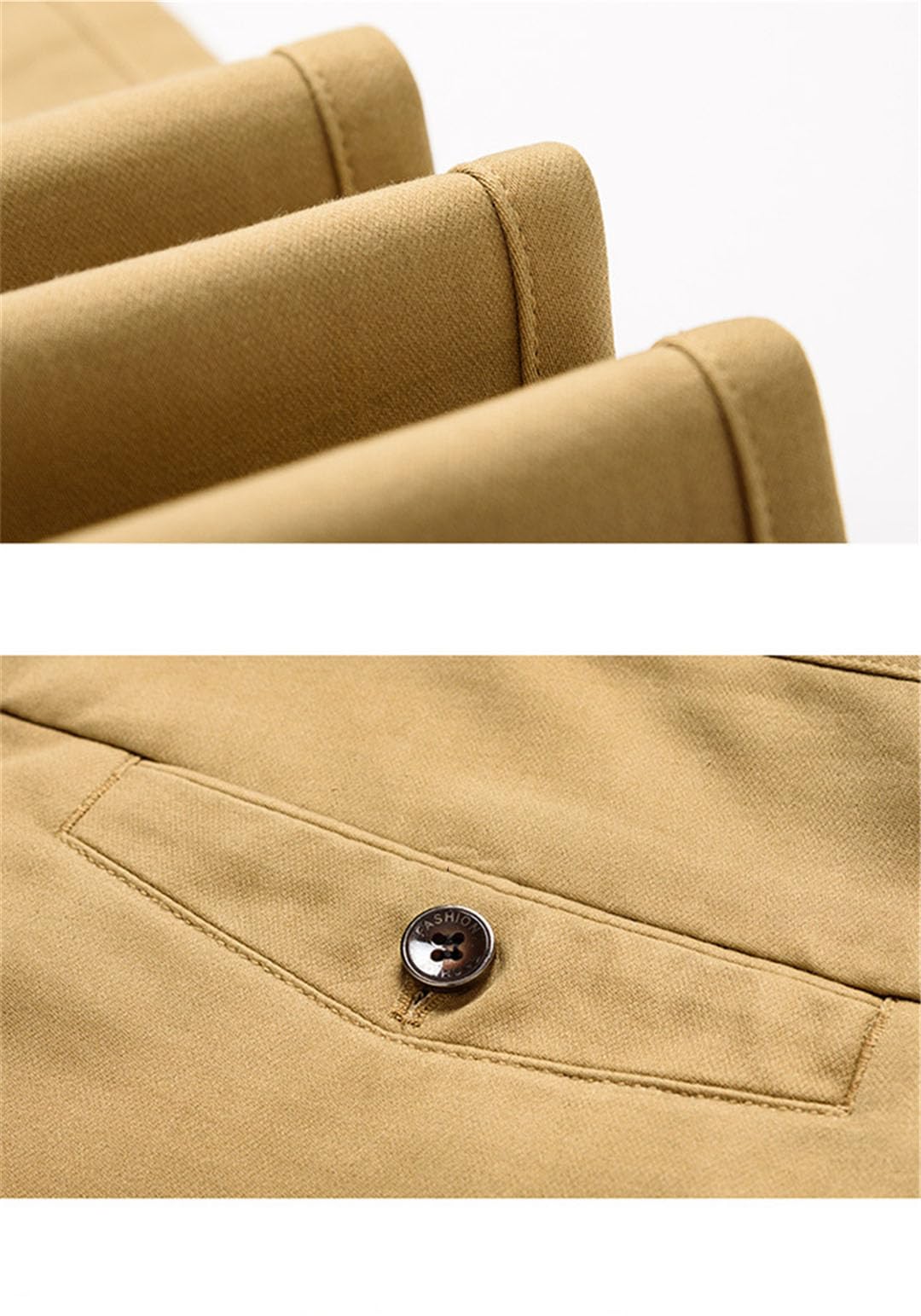 Vogrtcc Pantalones Rectos Holgados De Peso Medio para Hombre, Informales, De Negocios, De Cintura Alta, Elásticos, para Oficina