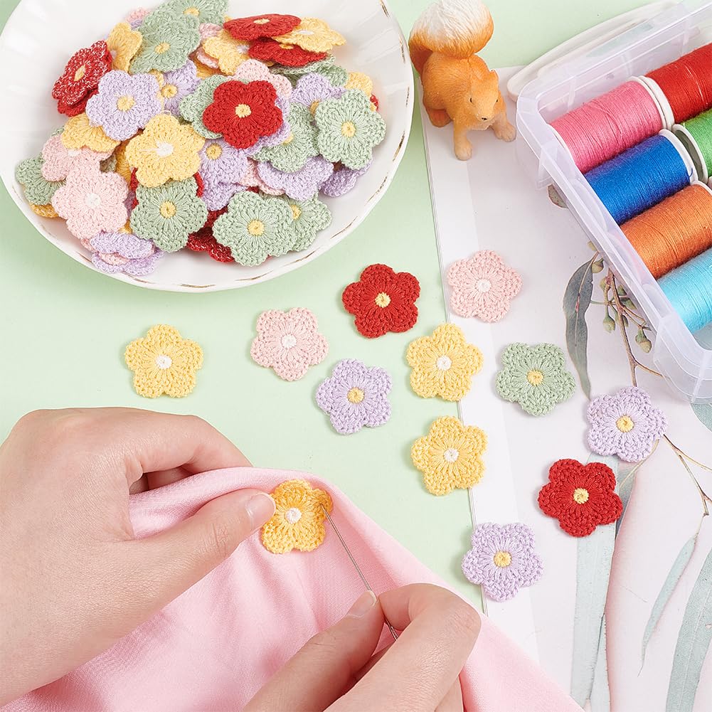 Nuovi Fiori all'Uncinetto Fatti a Mano Applique da Cucire Toppe in Tessuto a Maglia per Scarpe Fai-da-Te Cappelli Abbigliamento Accessori per Uncinetto